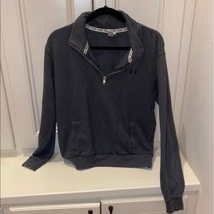 Like New Dark Grey PINK Half Zip Fleece